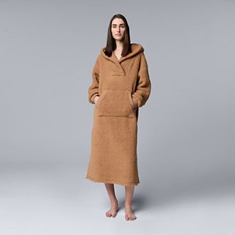 Women's Simply Vera Vera Wang Sherpa Long Sleeve Hooded Lounger