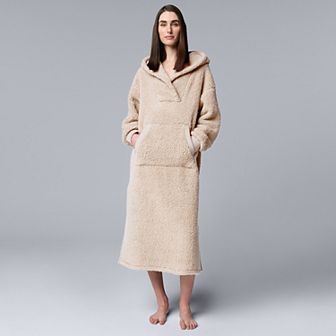 Women's Simply Vera Vera Wang Sherpa Long Sleeve Hooded Lounger