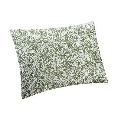 The Big One Sage Green Floral Medallions 3-Piece Reversible Comforter Set