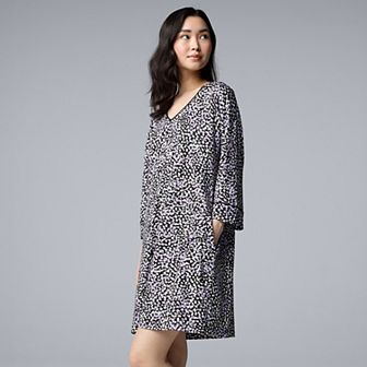 Women's Simply Vera Vera Wang Cozy 3/4 Sleeve Sleepshirt