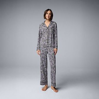 Women's Simply Vera Vera Wang 2 pc Pajama Top & Pajama Bottoms Set