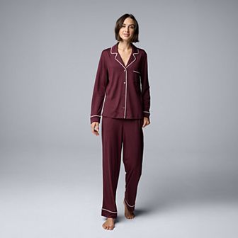 Women's Simply Vera Vera Wang 2 pc Pajama Top & Pajama Bottoms Set