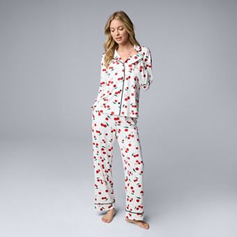 Women's Simply Vera Vera Wang 2 pc Pajama Top & Pajama Bottoms Set