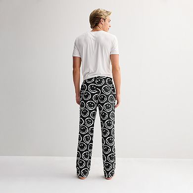 Men's SmileyWorld Logo Allover Print Pajama Pants