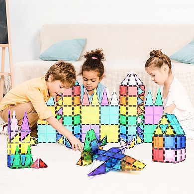 PicassoTiles 100 PC Magnetic Tiles, Magnetic Building Blocks for Kids, Magnet for Kids 3+