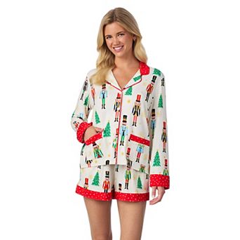 Women's Beauty Sleep Social 2 pc Belle Long Sleeves Pajama Top & Pajama Shorts Set