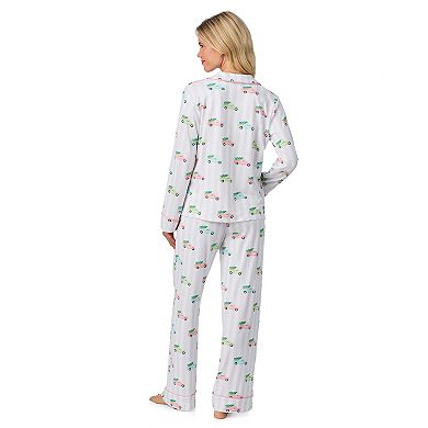 Women's Beauty Sleep Social 2-pc. Eloise Cozy Long Sleeve Pajama Top & Pajama Bottoms Set