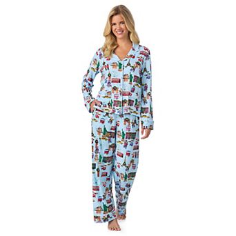 Women's Beauty Sleep Social 2 pc Eloise Cozy Long Sleeve Pajama Top & Pajama Bottoms Set