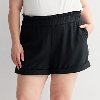 Plus Size INTEMPO™ Ruffle Shorts with Pockets