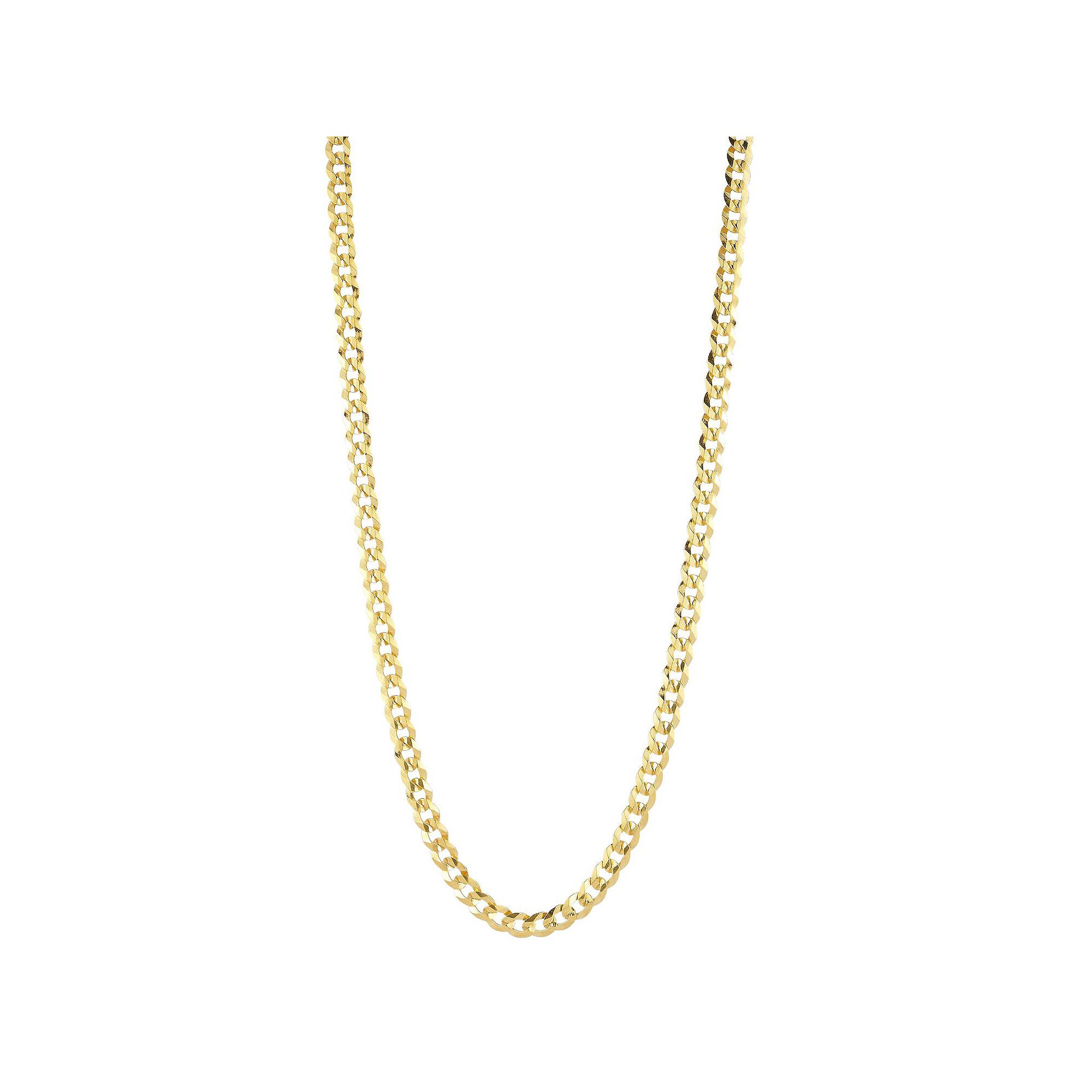 Mens Menster Sterling Silver 5 mm Curb Necklace, Size: 20, Gold Tone