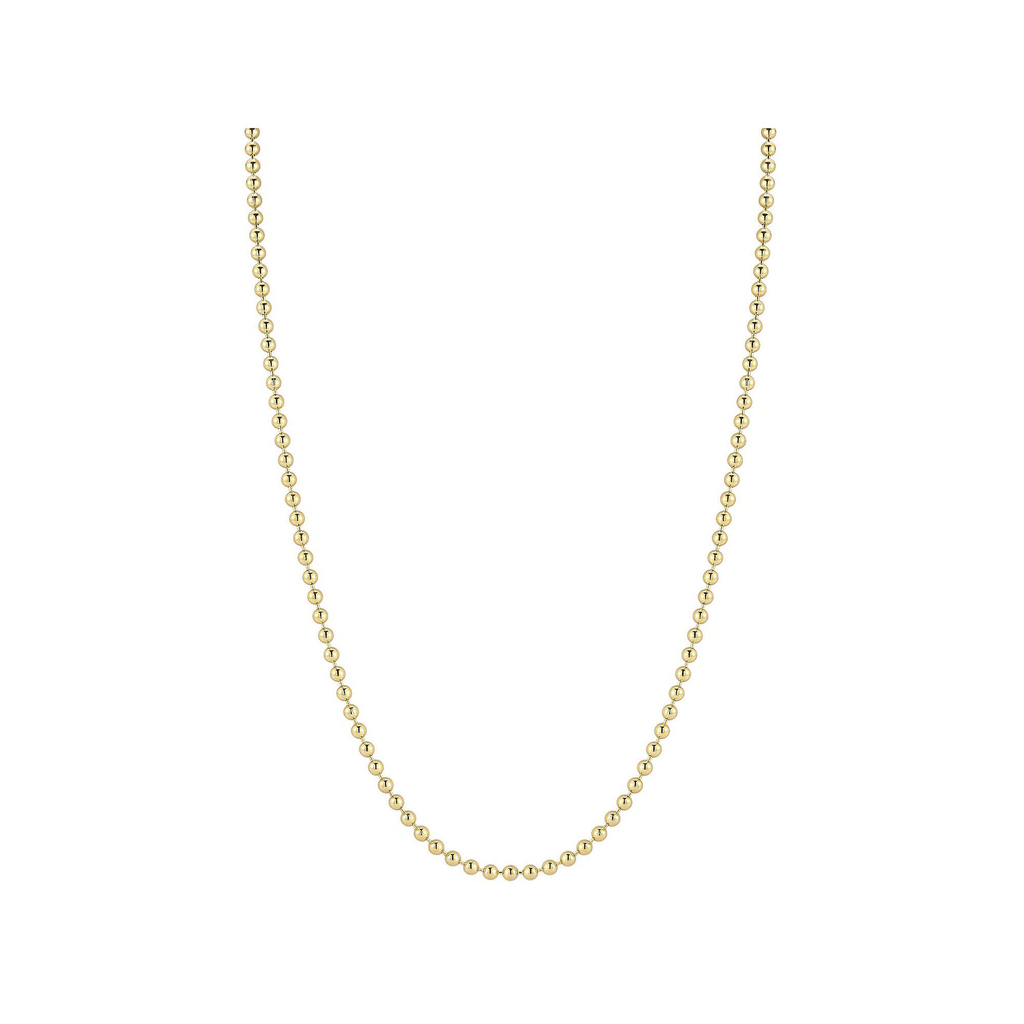 Mens Menster Sterling Silver Ball Necklace, Size: 26, Gold Tone