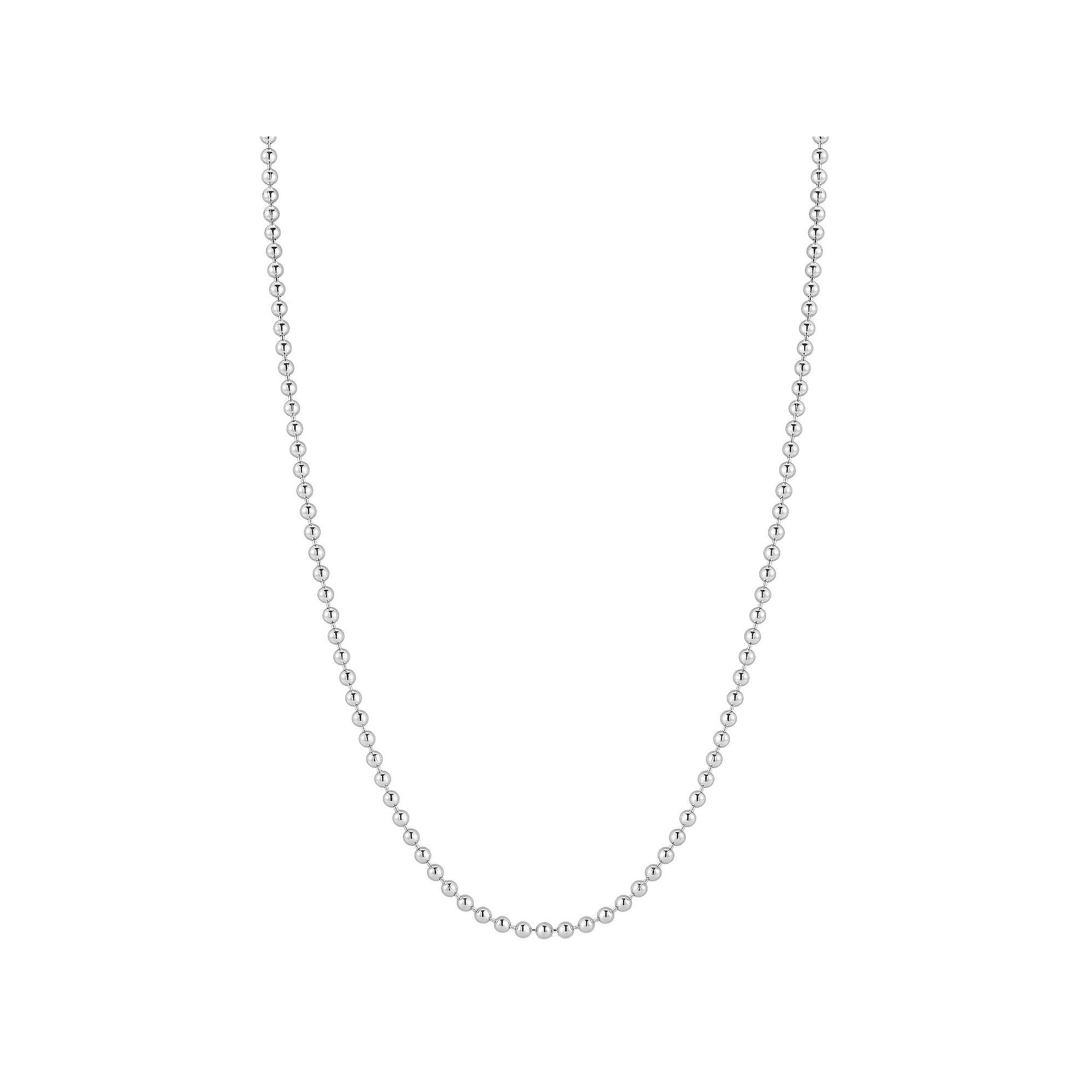 Mens Menster Sterling Silver Ball Necklace, Size: 22