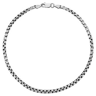 Men's Menster Sterling Silver 3 mm Box Bracelet