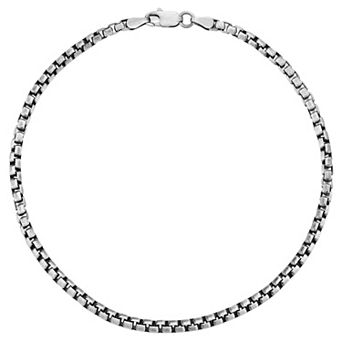 Men's Menster Sterling Silver 3 mm Box Bracelet
