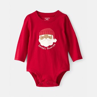 Baby Carter's "Santa's Favorite" Long Sleeve Cotton Bodysuit