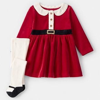 Baby Girls Carter's 2 pc Santa Dress & Tights Set