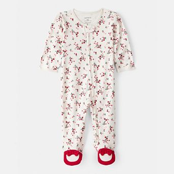 Baby Girl Carter's Bow Floral Print Cotton Sleep & Play Pajamas
