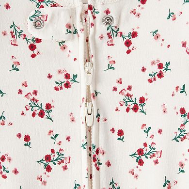 Baby Girl Carter's Bow Floral Print Cotton Sleep & Play Pajamas