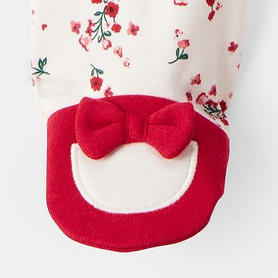 Baby Girl Carter's Bow Floral Print Cotton Sleep & Play Pajamas