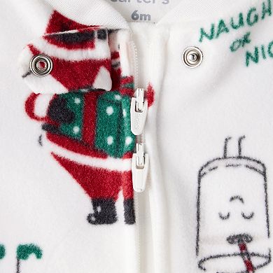 Baby Carter's Santa Milk & Cookies Loose Fit Fleece Long-Sleeve Sleep & Play Pajamas