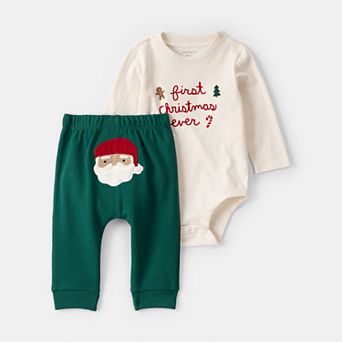 Baby Carter's 2 pc "First Christmas Ever" Long-Sleeve Bodysuit & Pant Set