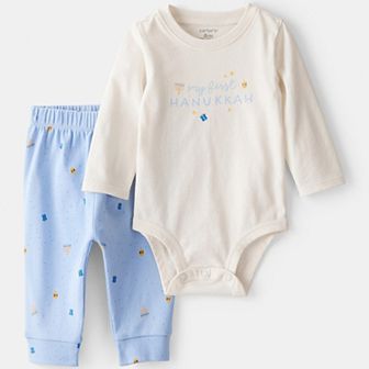 Baby Carter's 2 pc My First Hanukkah Long-Sleeve Bodysuit & Pant Set