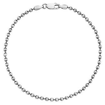 Men's Menster Sterling Silver Oxidized 3 mm Ball Bracelet