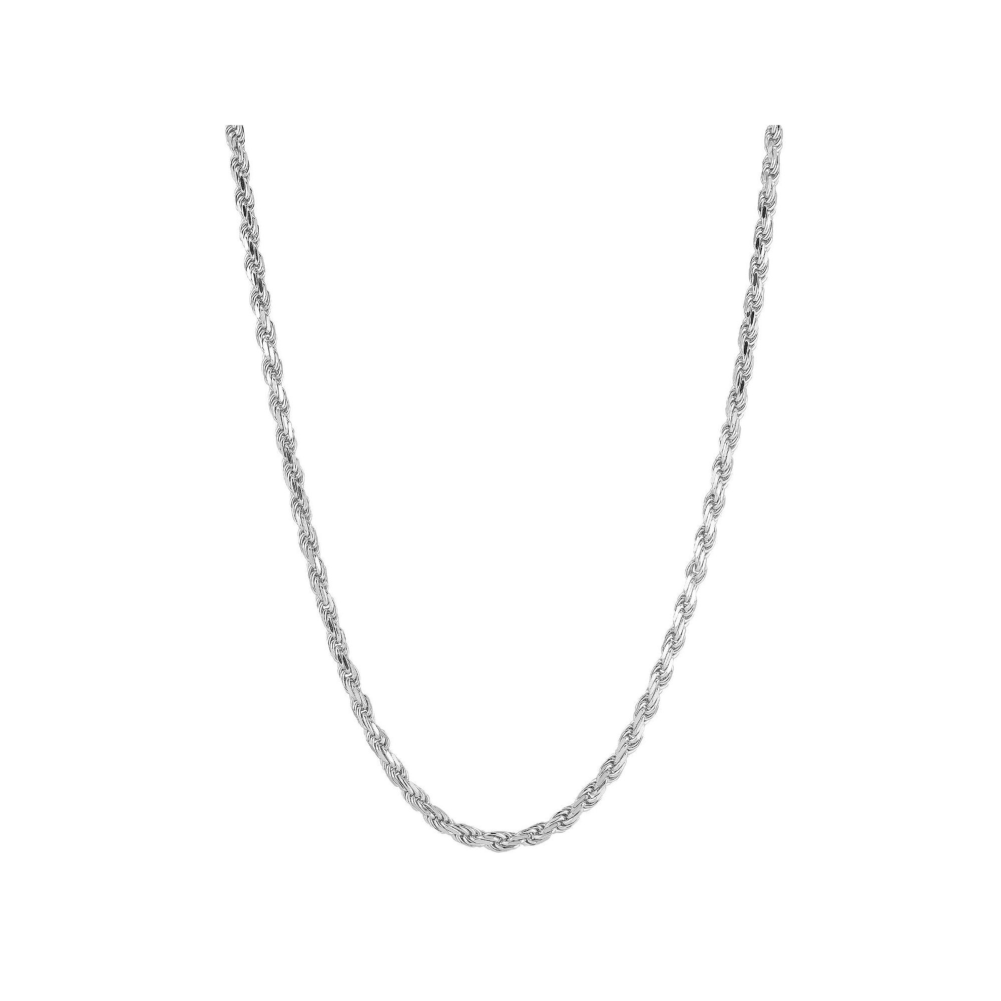 Mens Menster Sterling Silver 3 mm Rope Necklace, Size: 26