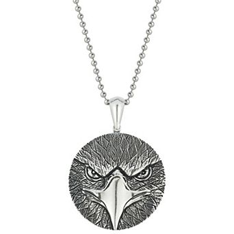 Men's Menster Sterling Silver Oxidized Eagle Pendant Necklace