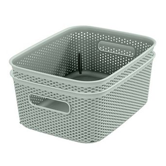 STARPLAST 2-Pack Small Crochet Plastic Storage Bins