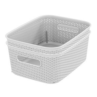 STARPLAST 2-Pack Small Crochet Plastic Storage Bins