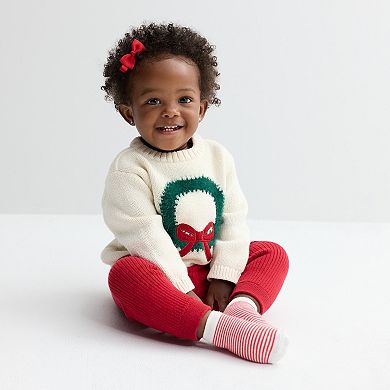 Baby Girl Carter's 2-pc. Wreath Long Sleeve Sweater & Pant Set