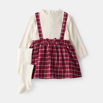 Baby Girl Carter's 3 pc Plaid Print Tee, Skirt & Tight Set