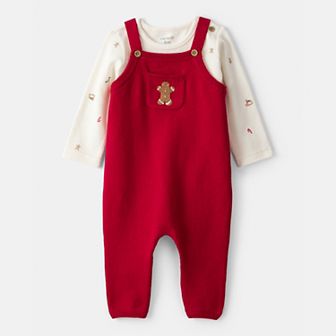 Baby Boy Carter's Gingerbread Print Long-Sleeve Overall Set