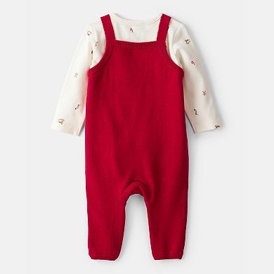 Baby Boy Carter's Gingerbread Print Long-Sleeve Overall Set
