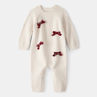 Baby Girl Carter's Bow Long Sleeve Jumpsuit