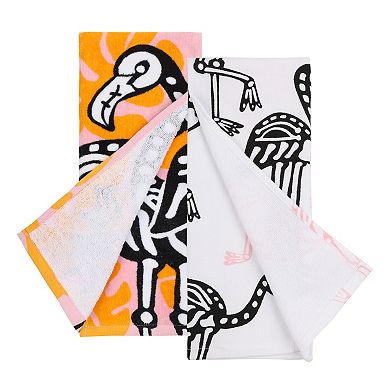 Celebrate Together™ Halloween Skeleton Flamingo 2-pk. Kitchen Towel Set
