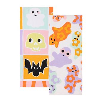 Celebrate Together™ Halloween Flower Power Ghosts 2 pk Kitchen Towel Set