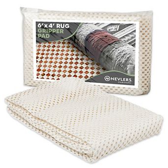 Nevlers 4 ft. x 6 ft. White Anti Slip Rug Pad for Hard Surface Flooring