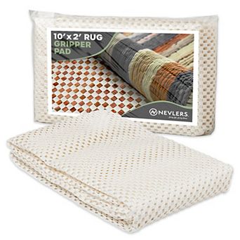 Nevlers 2 ft. x 10 ft. White Anti Slip Rug Pad for Hard Surface Flooring