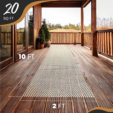 Nevlers 2 ft. x 10 ft. White Anti Slip Rug Pad for Hard Surface Flooring