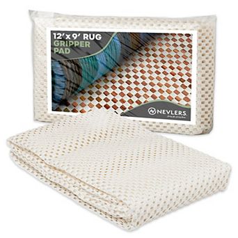 Nevlers 9 ft. x 12 ft. White Anti Slip Rug Pad for Hard Surface Flooring