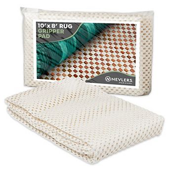 Nevlers 8 ft. x 10 ft. White Anti Slip Rug Pad for Hard Surface Flooring