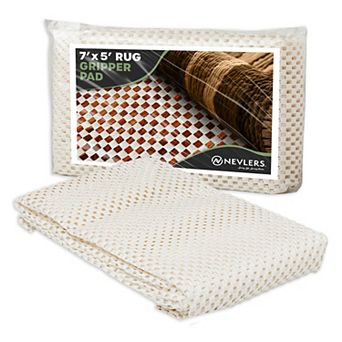 Nevlers 5 ft. x 7 ft. White Anti Slip Rug Pad for Hard Surface Flooring
