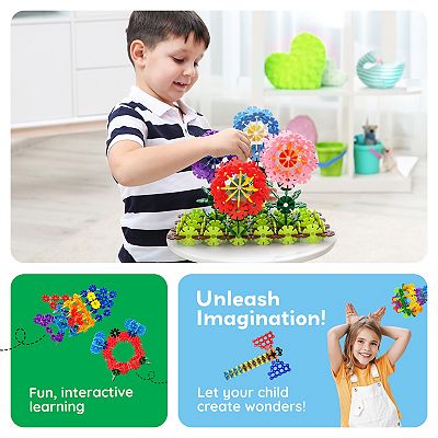PicassoTiles 600 PC Rainbow Interlocking Plastic Disc, Building