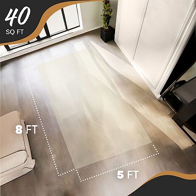 Nevlers 5 ft. x 8 ft. White Anti Slip Rug Pad for Hard Surface Flooring