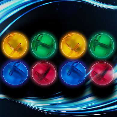 PicassoTiles 8 PC LED Marbles for Marble Run Race Track Building Block & Magnetic Tiles for Kids 3+