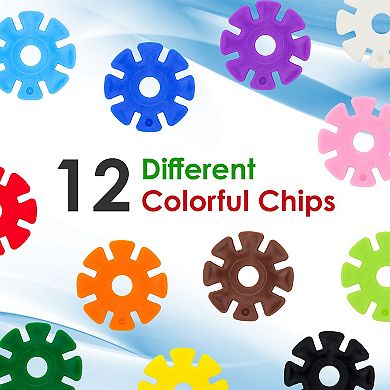 PicassoTiles 800 PC Rainbow Interlocking Plastic Disc, Building Chip Blocks Toy Set for Kids 3+