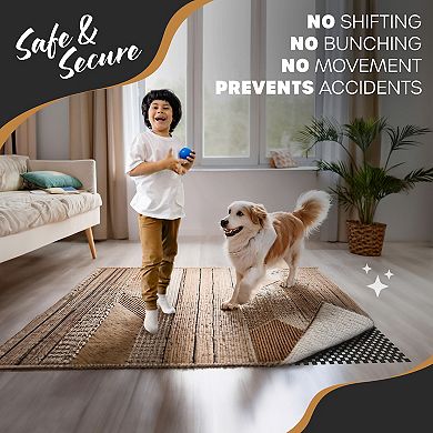 Nevlers 9 ft. x 12 ft. Black Anti Slip Rug Pad for Hard Surface Flooring