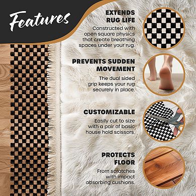 Nevlers 9 ft. x 12 ft. Black Anti Slip Rug Pad for Hard Surface Flooring